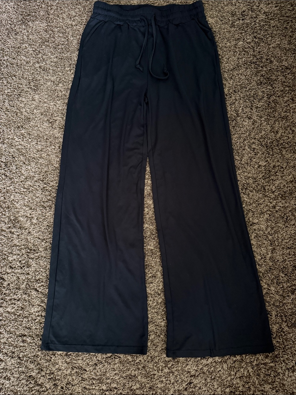 Navy Wide-Leg Drawstring Lounge Pants